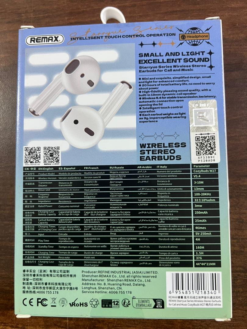 Remax CozyBuds W27 – Écouteurs Sans Fil Bluetooth 5.4 Avec Une Longue Autonomie – Image 2